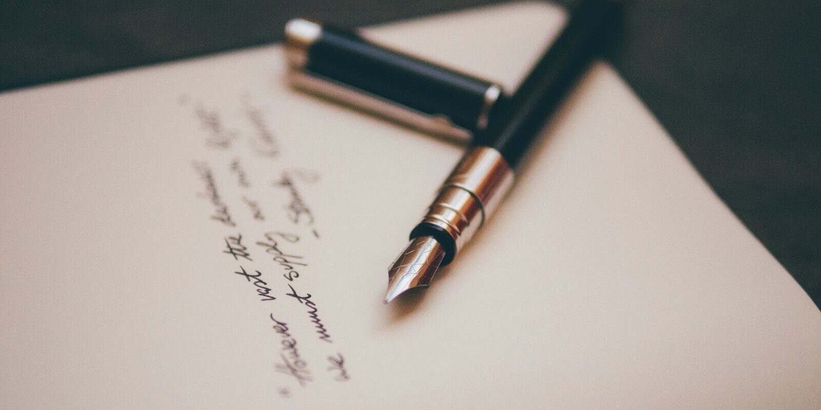 black and silver fountain pen